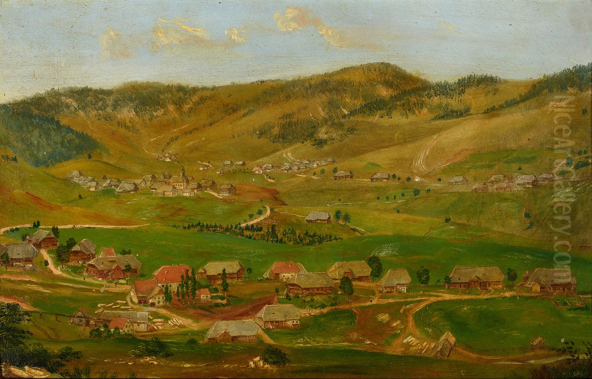 Bernau im Schwarzwald Oil Painting by Hans Thoma