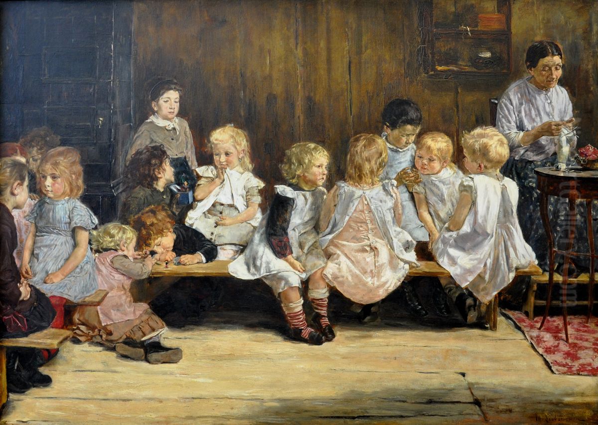 Infant school in Amsterdam Oil Painting by Max Liebermann