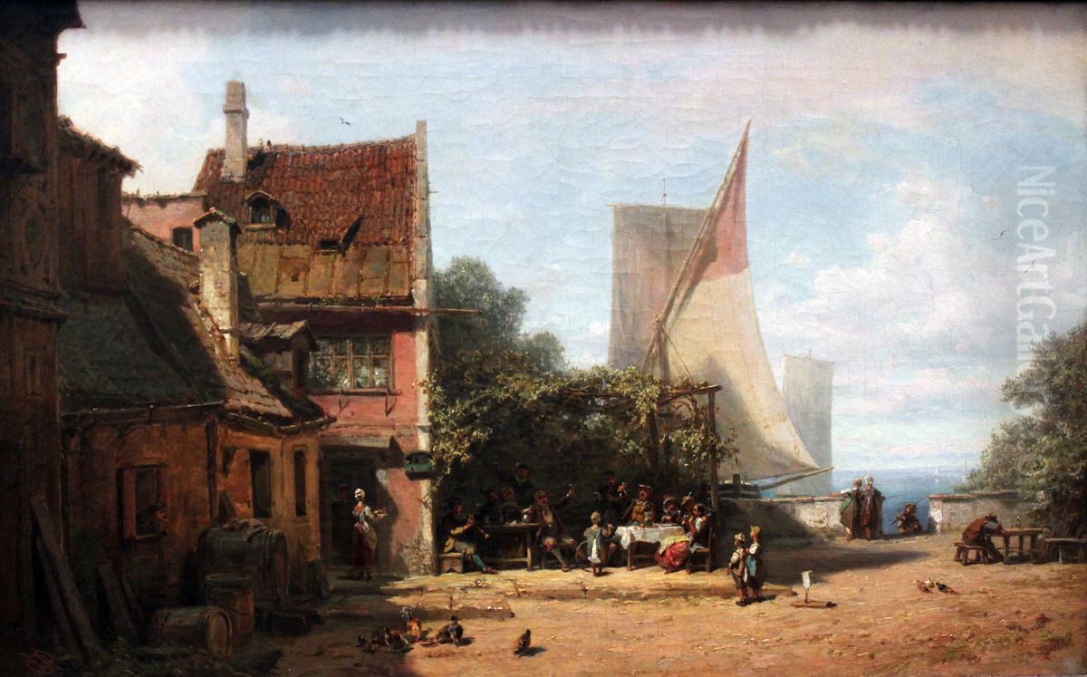 Wirtshaus am See Oil Painting by Carl Spitzweg