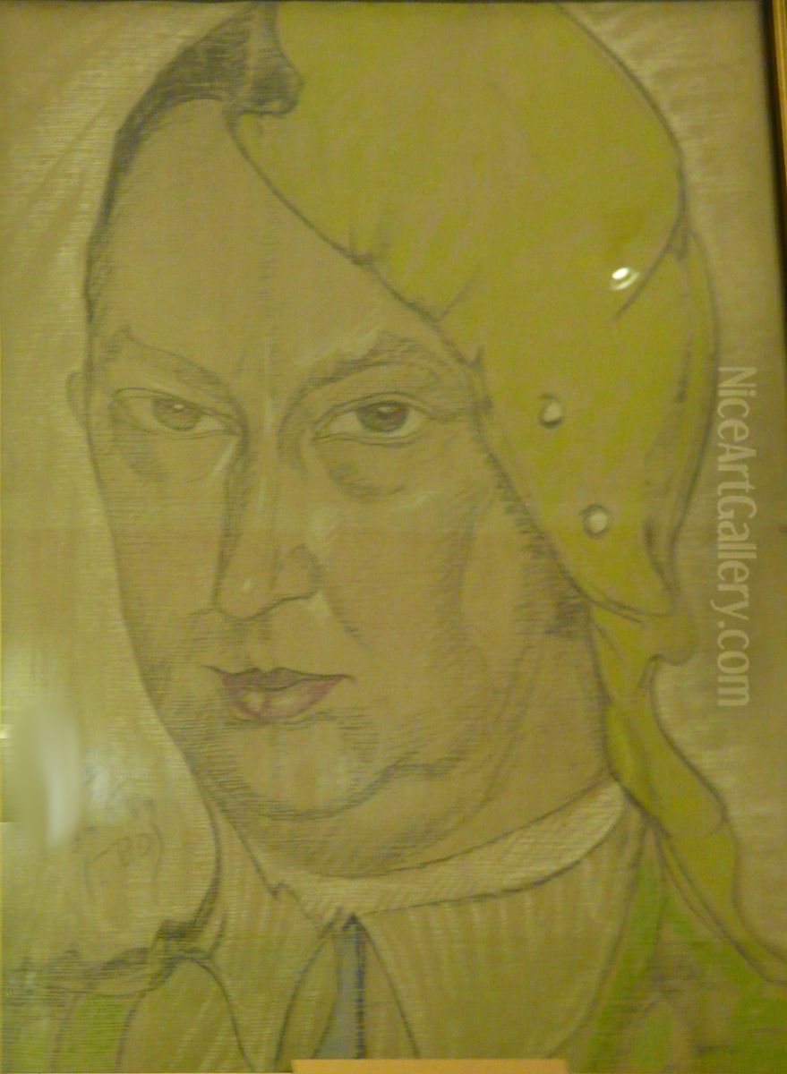 Portrait of Juliusz Czechowicz Oil Painting by Stanislaw Ignacy Witkiewicz (Witkacy)