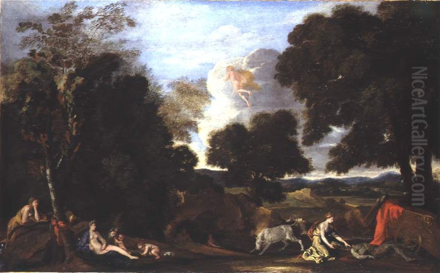 Paysage avec Junon et Argus Oil Painting by Nicolas Poussin