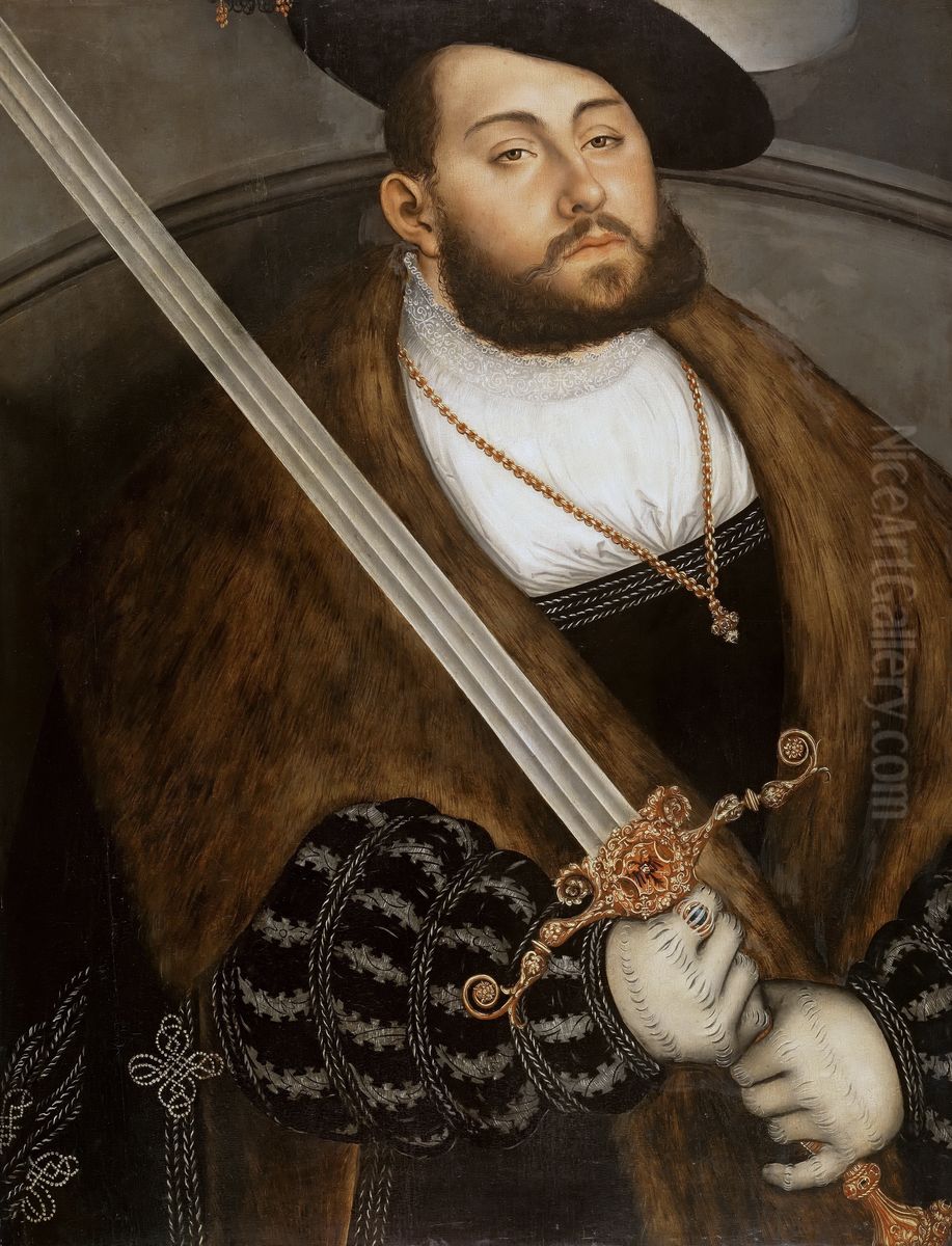 Johann Friedrich I., der Grossmutige (1503-1554), Kurfurst von Sachsen Oil Painting by Lucas Cranach the Elder