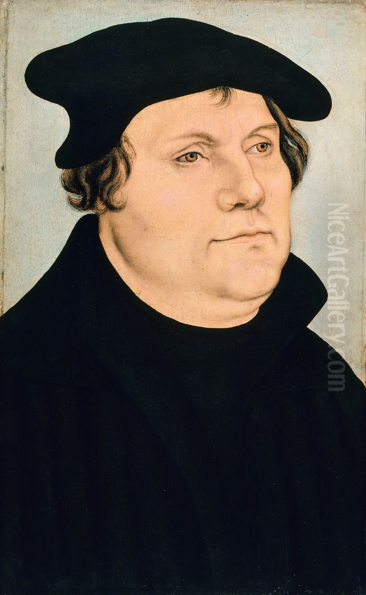 Dr. Martin Luther (1483-1546) Oil Painting by Lucas Cranach the Elder