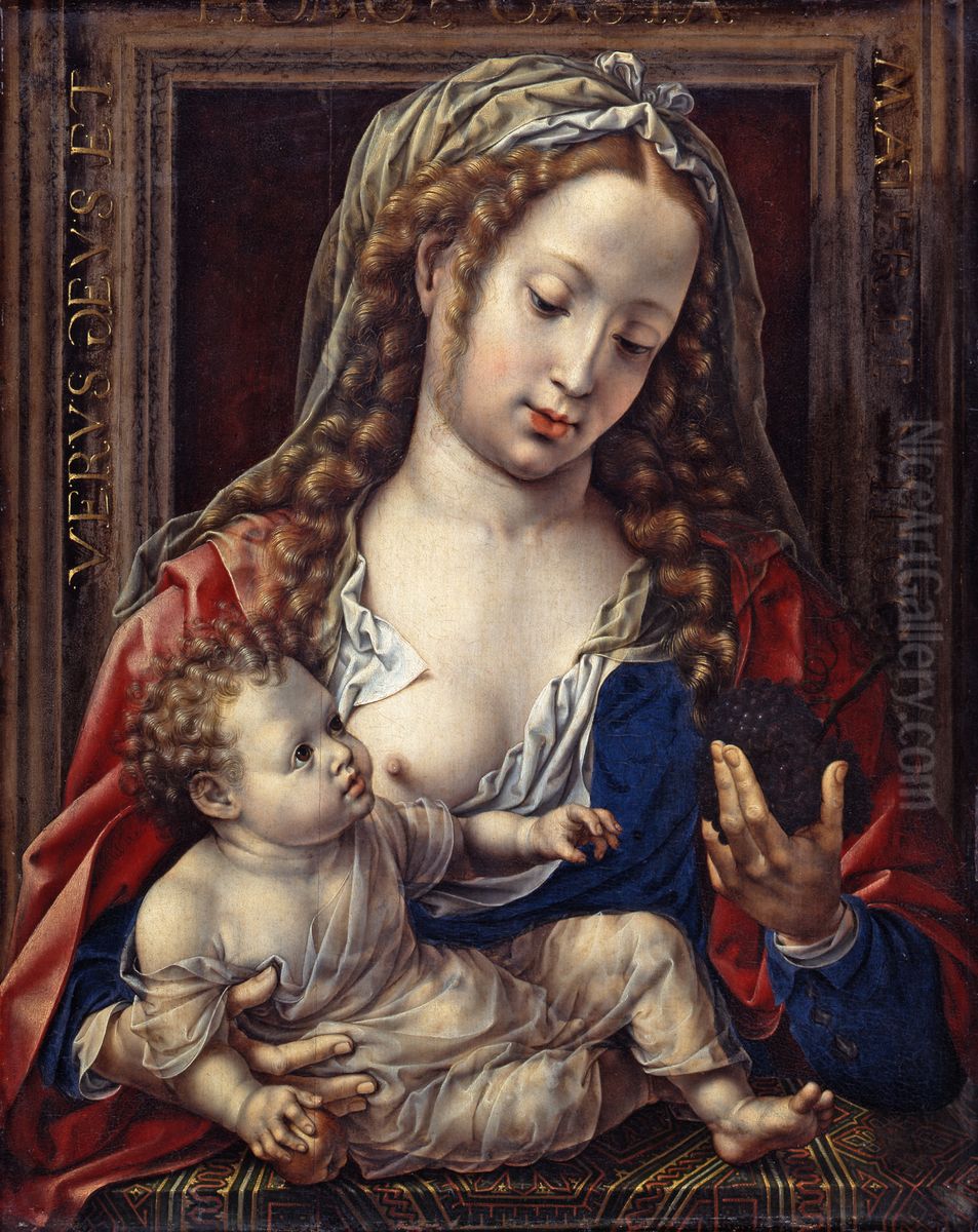 Mary with the Christ-child Oil Painting by Jan Gossaert