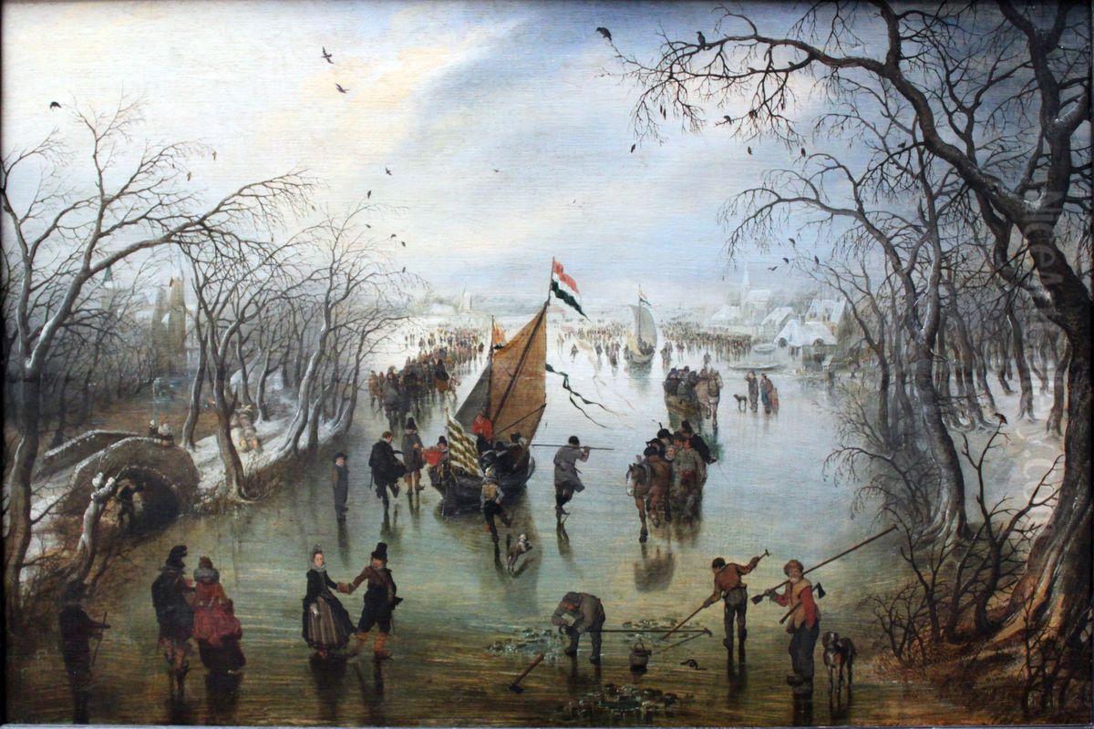 Der Winter Oil Painting by Adriaen van de Venne