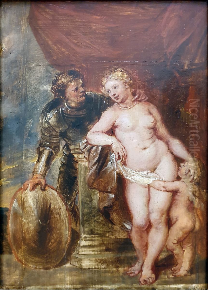Mars, Venus und Amor Oil Painting by (studio of) Rubens, Peter Paul