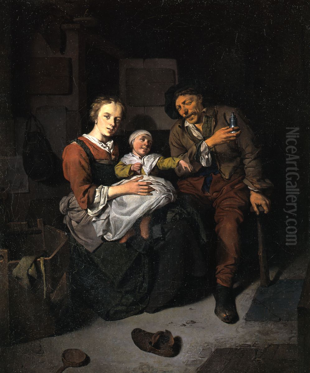 Bauernfamilie Oil Painting by Cornelis Pietersz Bega