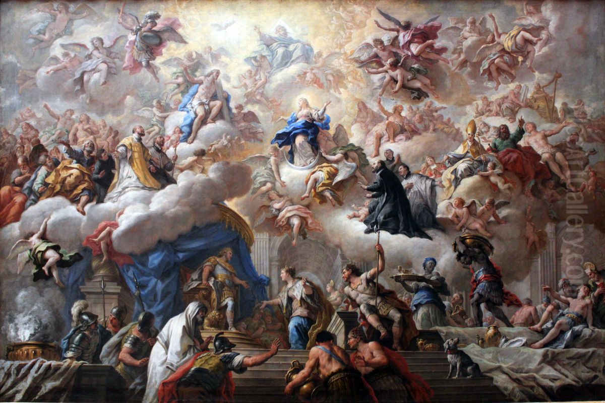 Der Triumph der Immaculata und Esther vor Assuerus Oil Painting by Paolo de Matteis