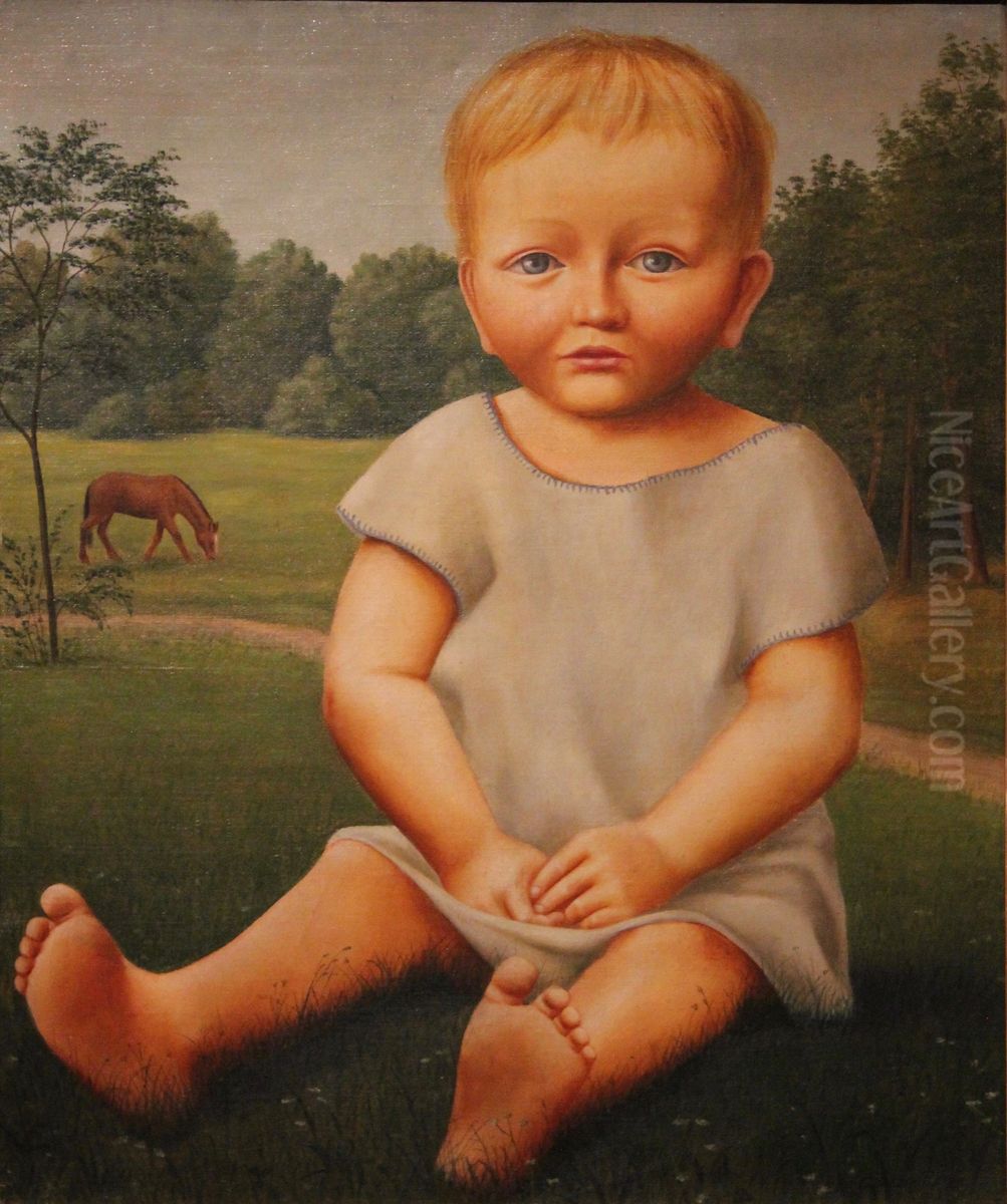 Kinderbildnis Oil Painting by Georg Schrimpf