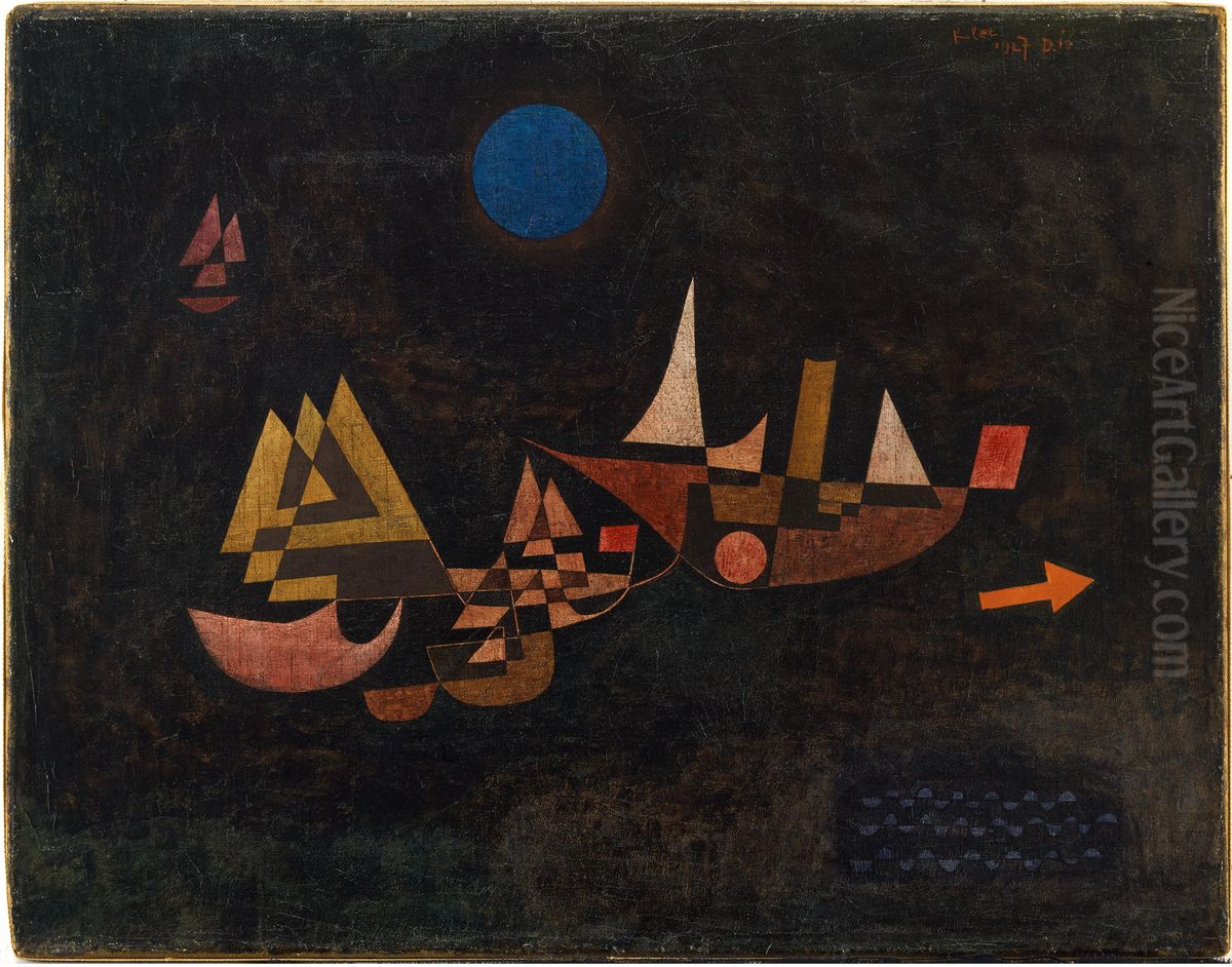 Abfahrt der Schiffe Oil Painting by Paul Klee