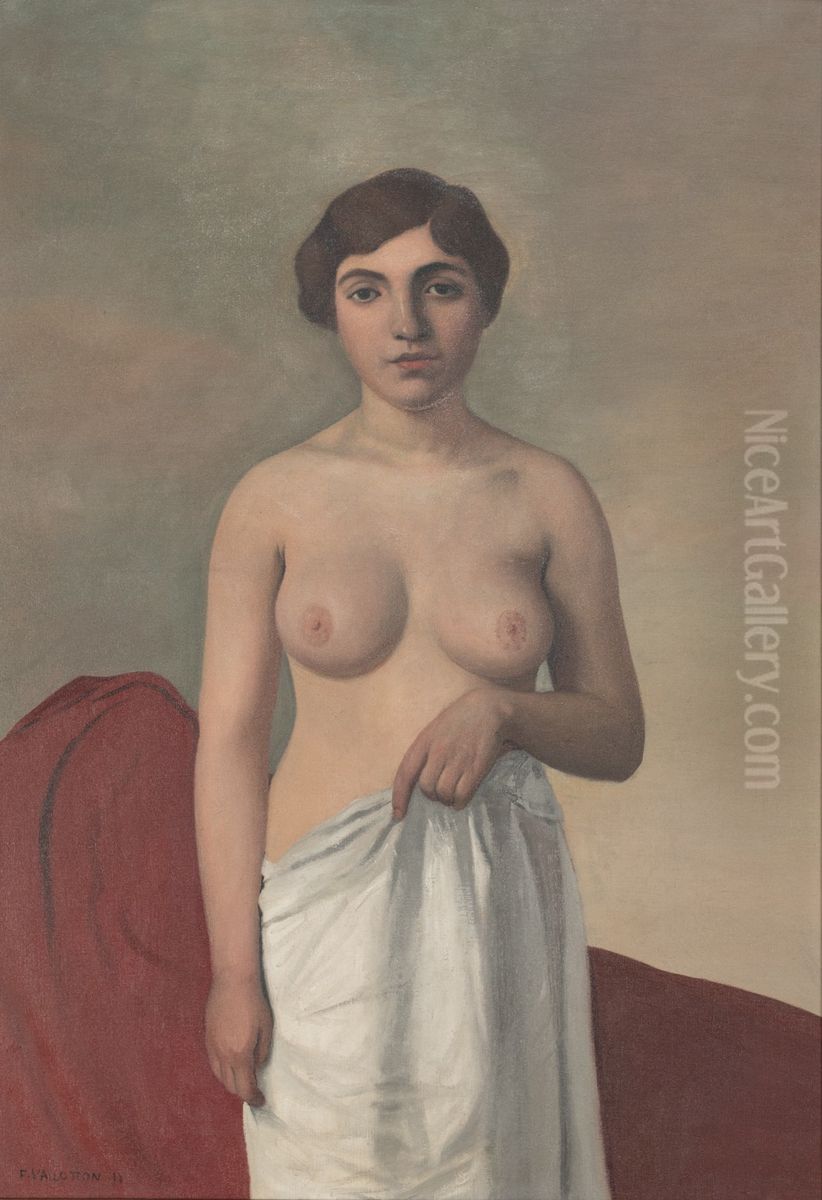 Standing Female Nude Oil Painting by Felix Vallotton