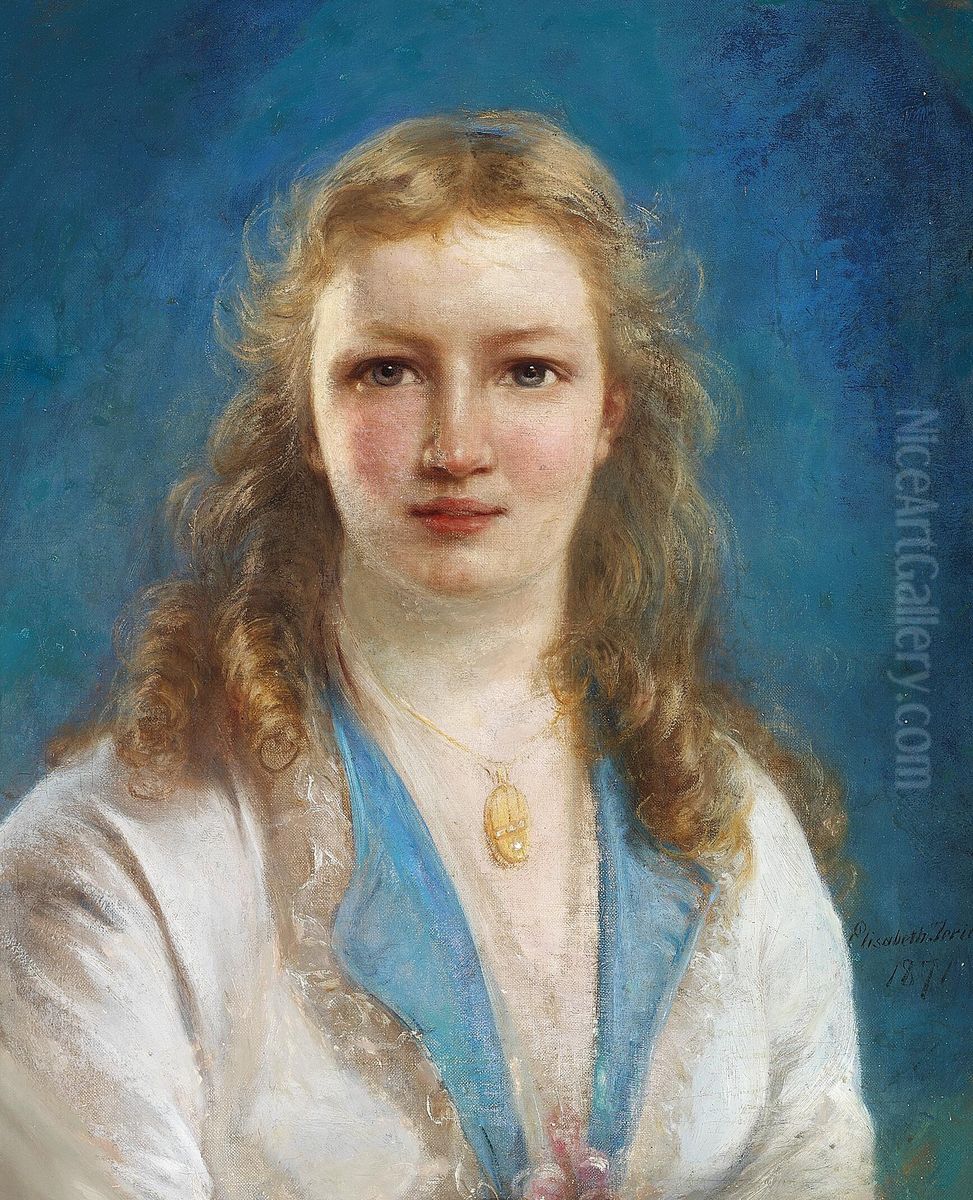 Portrait of Caroline Elisabeth Nanny Jerichau. Oil Painting by Elisabeth Baumann