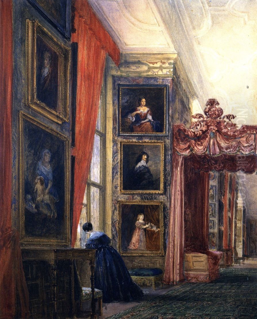 La galeria large de Hardwick Hall, Derbyshire Oil Painting by David Cox