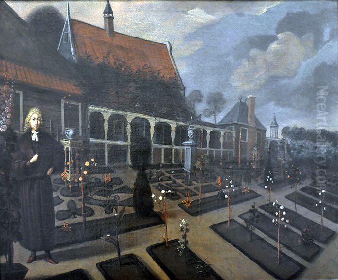 Gerard van Rijp in his garden Oil Painting by unknown