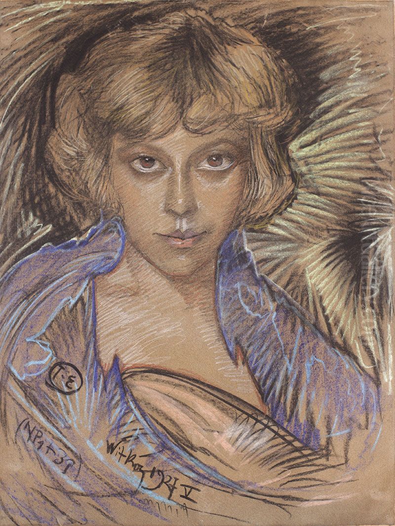 Portrait of Zofia Bagniewska, nee Malecka Oil Painting by Stanislaw Ignacy Witkiewicz (Witkacy)