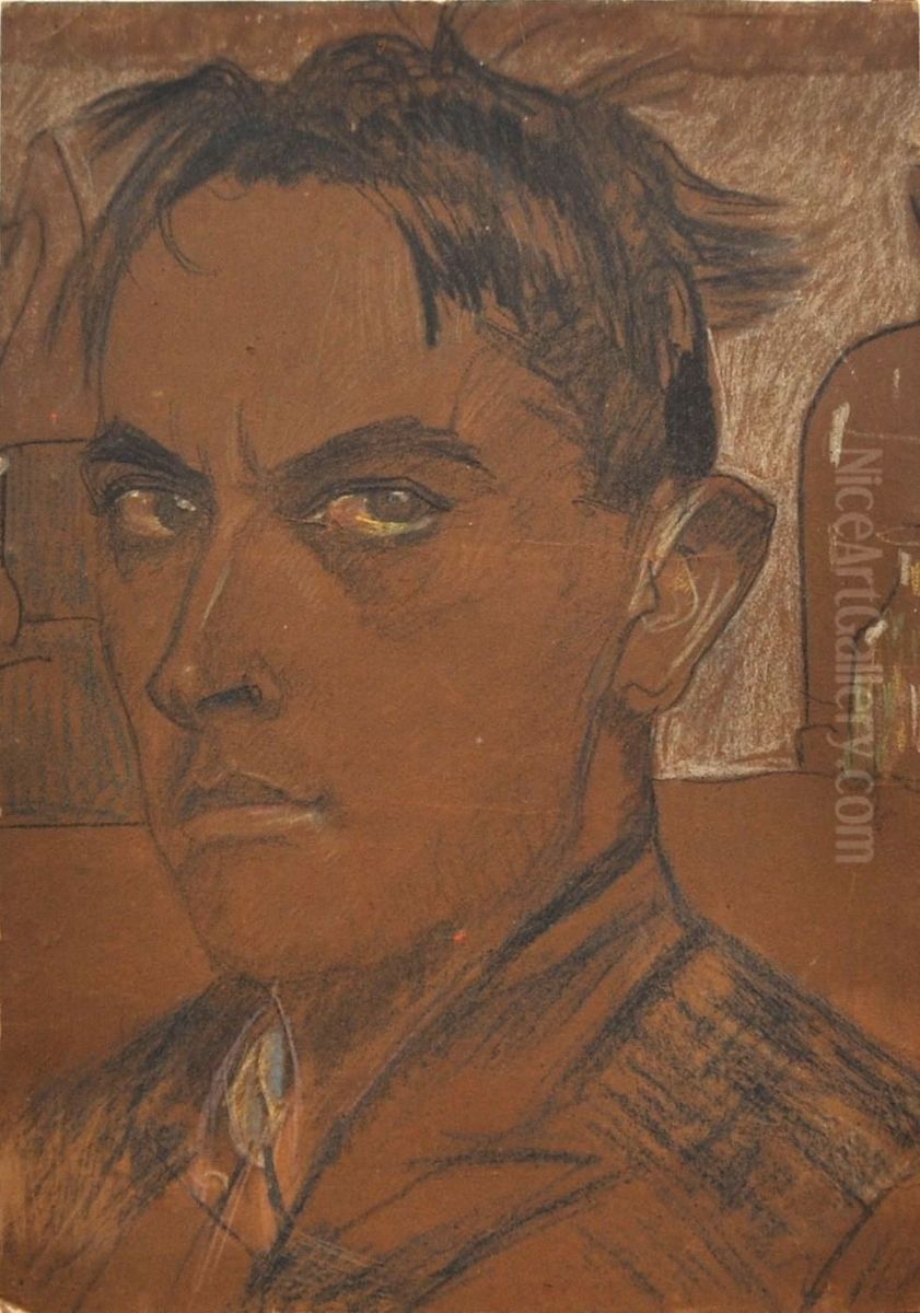 Autoportret Oil Painting by Stanislaw Ignacy Witkiewicz (Witkacy)