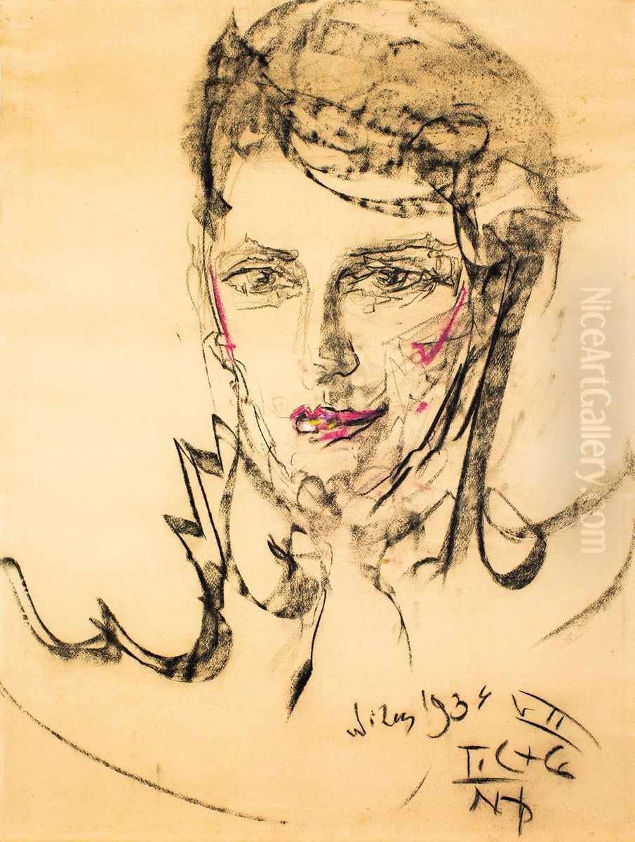 Portret Marii Gertnerowny-Bialynickiej-Birula Oil Painting by Stanislaw Ignacy Witkiewicz (Witkacy)