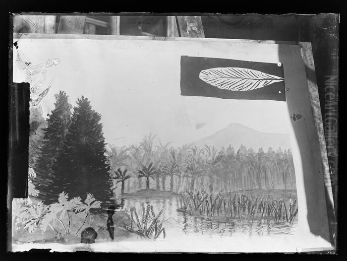 Wyspy pratatrzanskie, projekt planszy dla Muzeum Tatrzanskiego Oil Painting by Stanislaw Ignacy Witkiewicz (Witkacy)