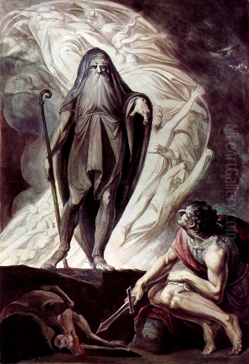 Tiresias appears to Ulysses during the sacrifice Oil Painting by Henry Fuseli
