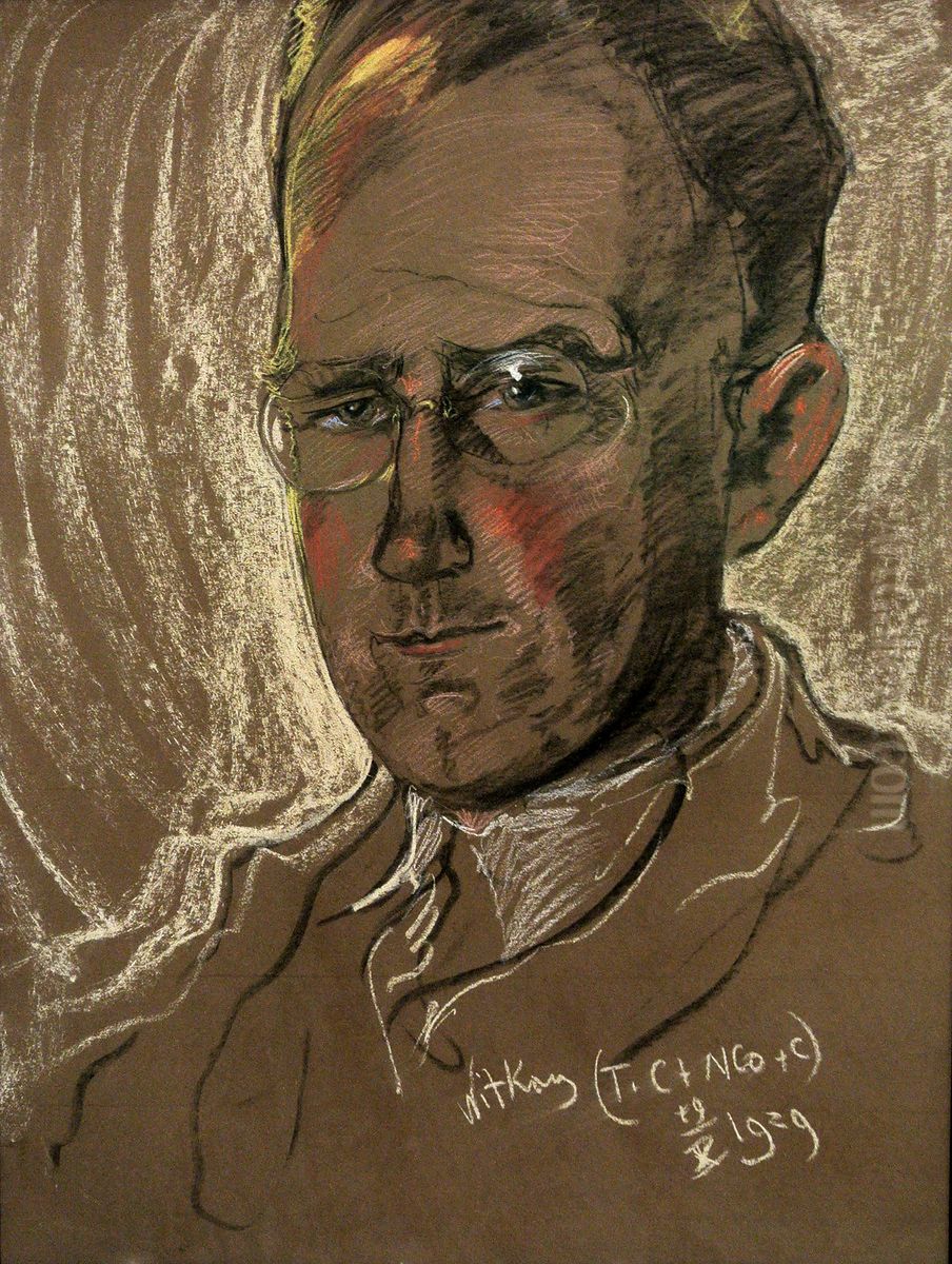 Portrait of Tadeusz Zwolinski Oil Painting by Stanislaw Ignacy Witkiewicz (Witkacy)