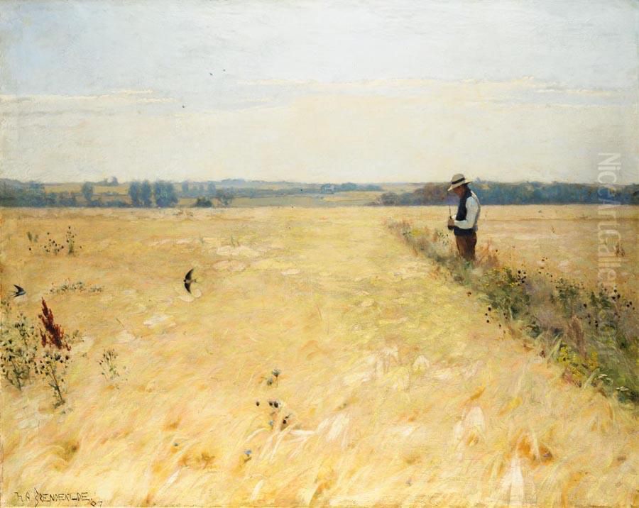 I Kornmarken. Oil Painting by H. A. Brendekilde