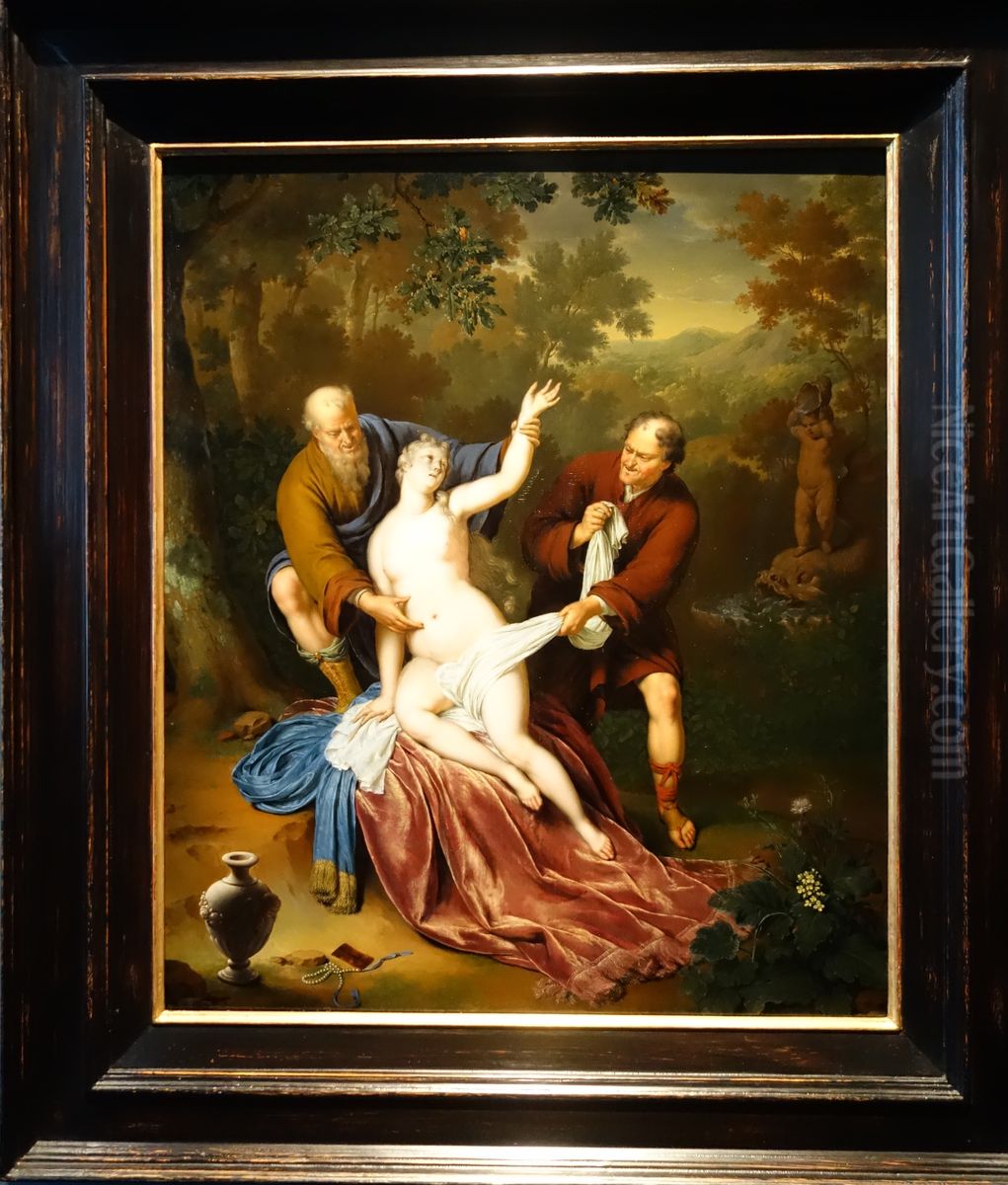 Suzanna and the Elders Oil Painting by Willem Van Mieris Leiden