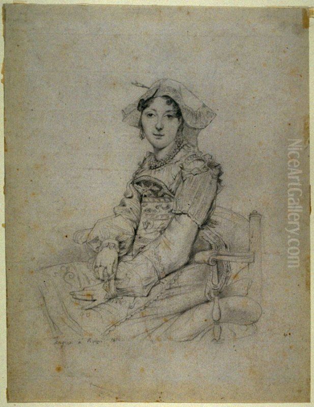 Portrait of Madame Haudborg-Lescot Oil Painting by Jean Auguste Dominique Ingres
