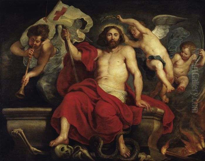 Christ Triumphant over Sin and Death Oil Painting by (studio of) Rubens, Peter Paul