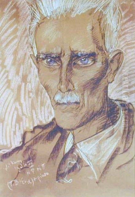 Portrait of Ignacy Daszynski Oil Painting by Stanislaw Ignacy Witkiewicz (Witkacy)