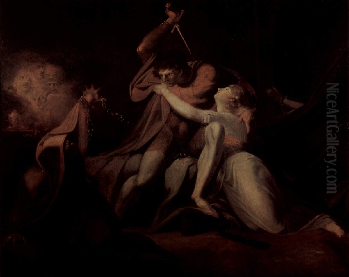 Parcival befreit Belisane von den Zaubereien des Urma Oil Painting by Henry Fuseli