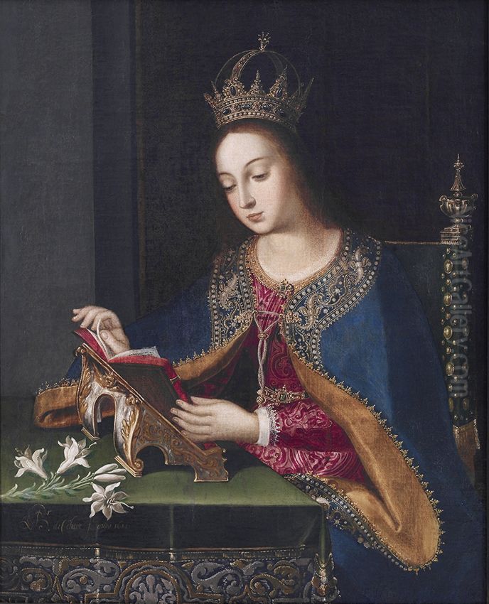 Virgen Maria leyendo Oil Painting by Baltasar de Echave