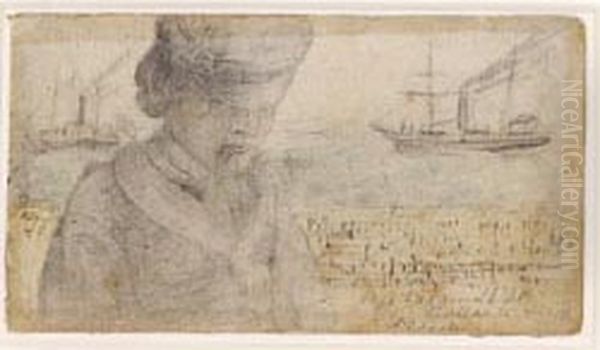 Sevportrett Oil Painting by Lars Hertervig