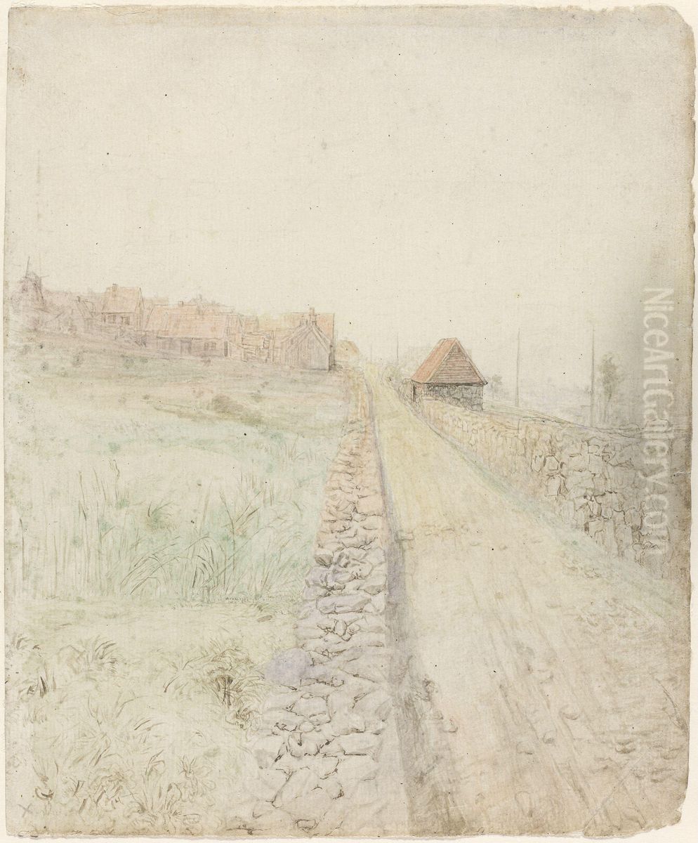 Fra Lokkeveien i utkanten av Stavanger Oil Painting by Lars Hertervig