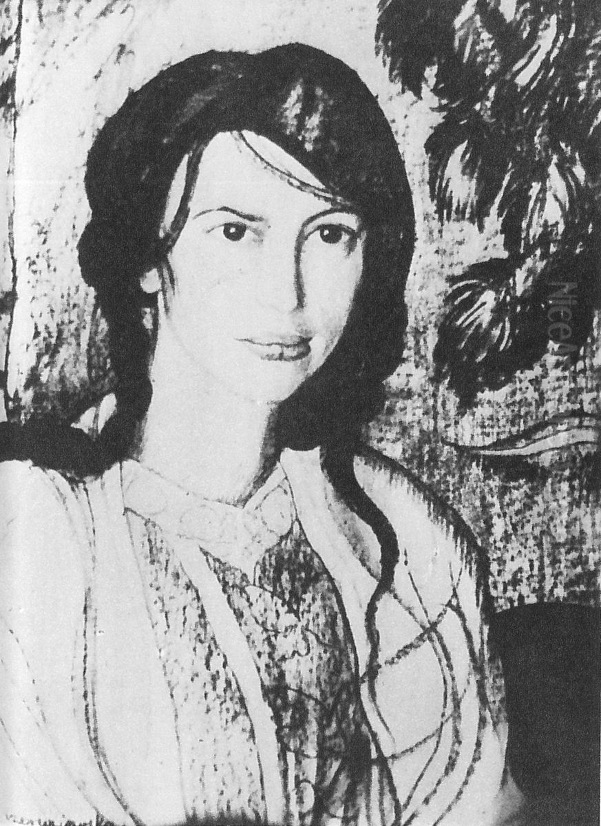 Portrait of Miss C. Mona Lisa Czerwijowska Oil Painting by Stanislaw Ignacy Witkiewicz (Witkacy)