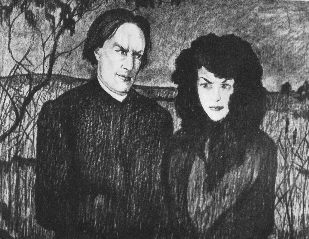 Faust and Imogen Oil Painting by Stanislaw Ignacy Witkiewicz (Witkacy)