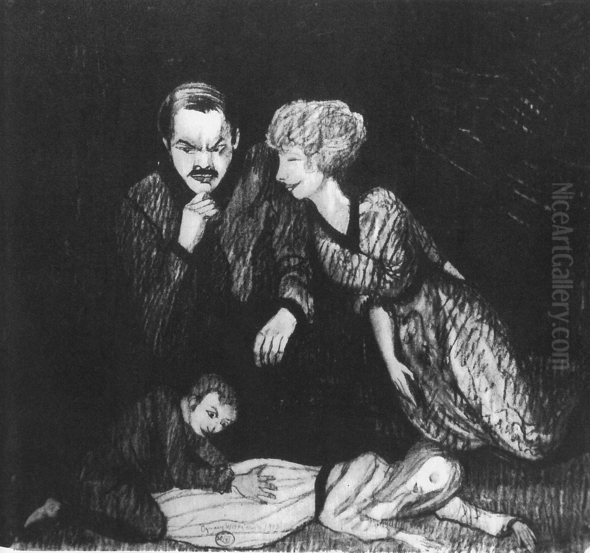 Family Oil Painting by Stanislaw Ignacy Witkiewicz (Witkacy)