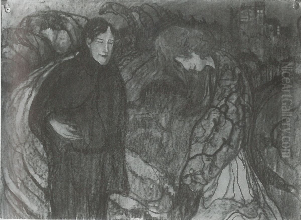 Final parting Oil Painting by Stanislaw Ignacy Witkiewicz (Witkacy)