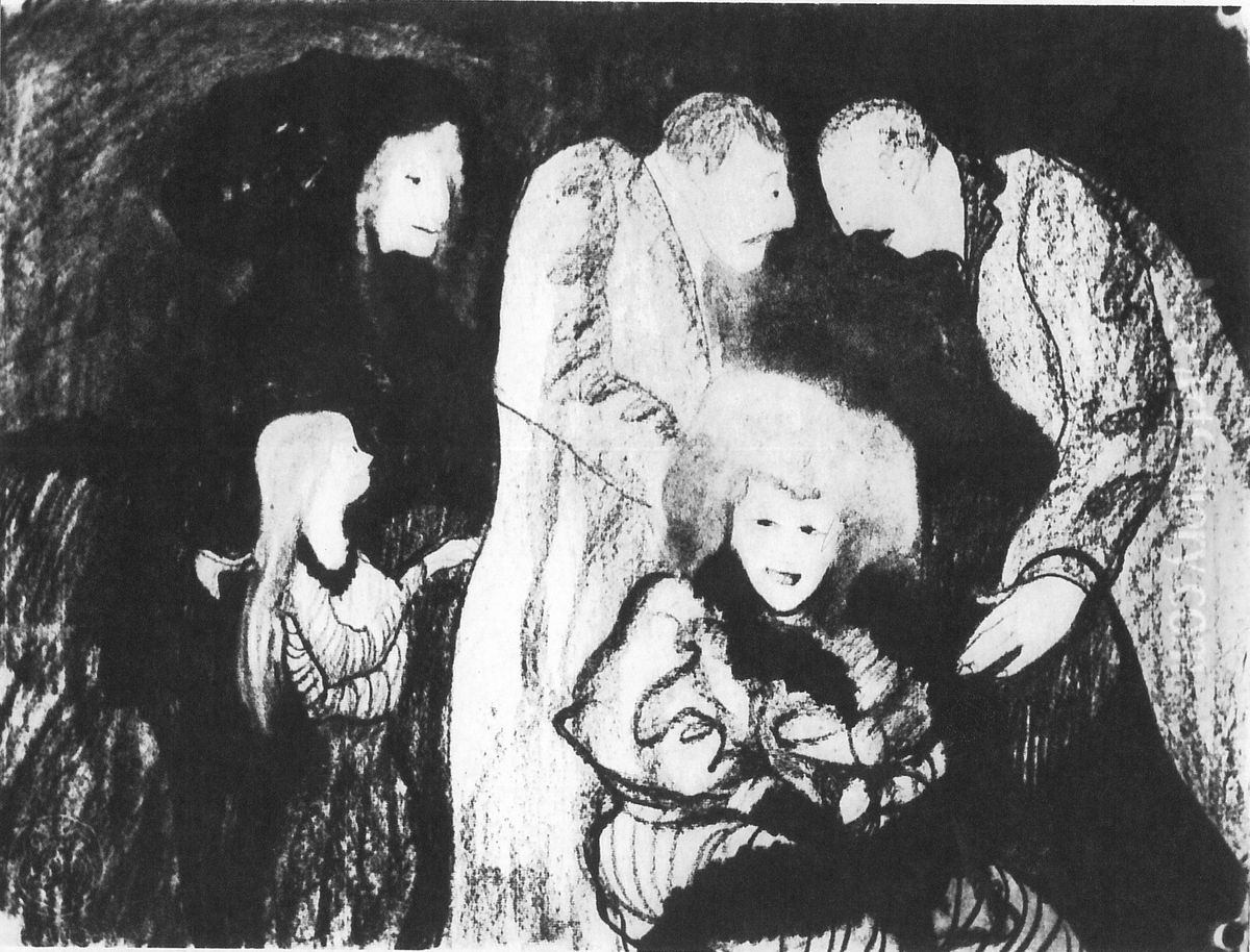 The family scene and the mean doctor Oil Painting by Stanislaw Ignacy Witkiewicz (Witkacy)