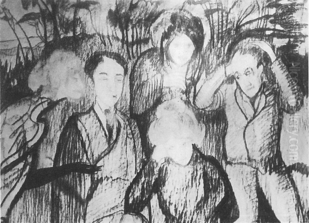 Ludzie otruci Oil Painting by Stanislaw Ignacy Witkiewicz (Witkacy)