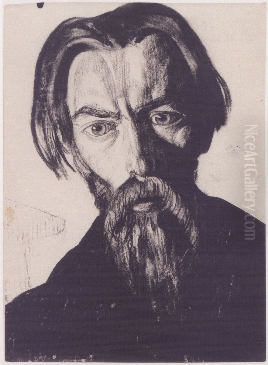 Portrait of Tadeusz Langer Oil Painting by Stanislaw Ignacy Witkiewicz (Witkacy)