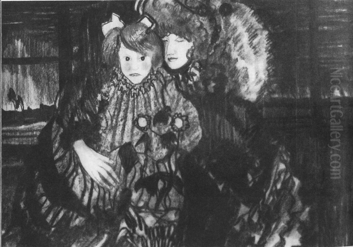 Maternite (Pan zrobil byka w tak pieknym temacie) Oil Painting by Stanislaw Ignacy Witkiewicz (Witkacy)