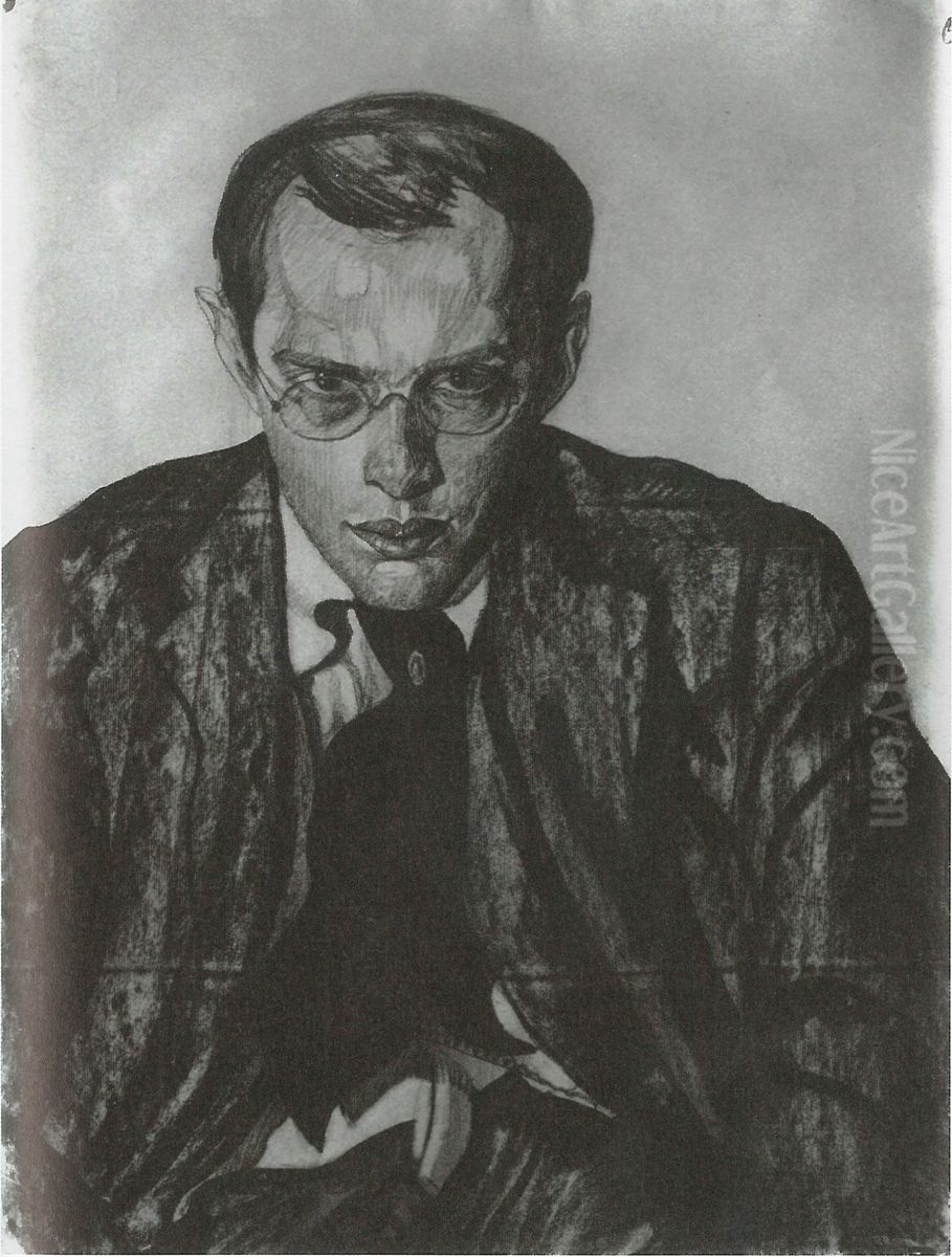 Portret Bronislawa Malinowskiego Oil Painting by Stanislaw Ignacy Witkiewicz (Witkacy)