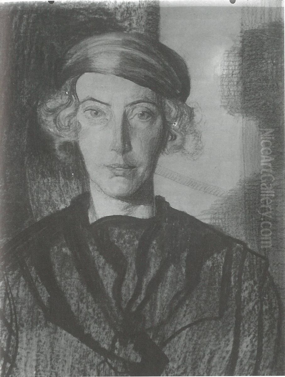 Portrait of Eugenia Dunin-Borkowska, prince fighting against the spirit of darkness Oil Painting by Stanislaw Ignacy Witkiewicz (Witkacy)