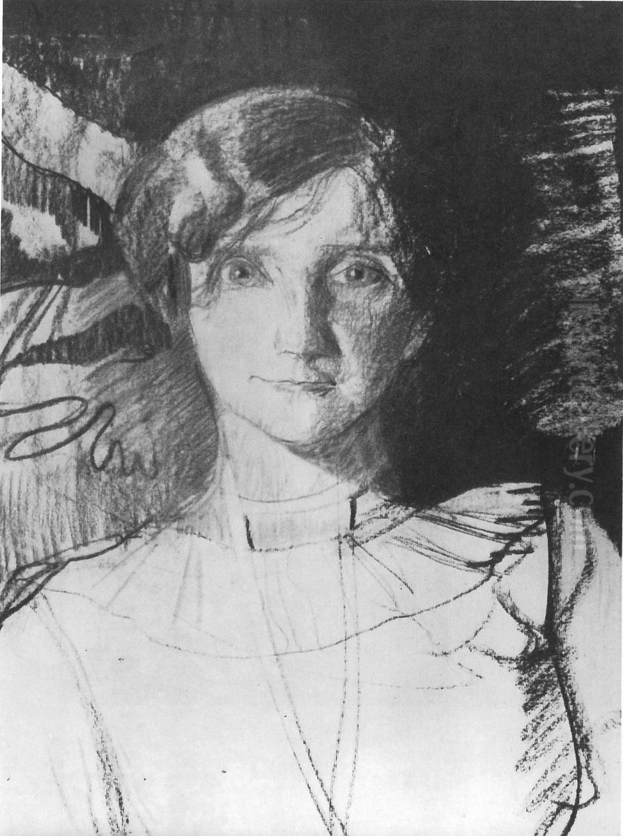 Aniela Zagorska as a little vampire Oil Painting by Stanislaw Ignacy Witkiewicz (Witkacy)