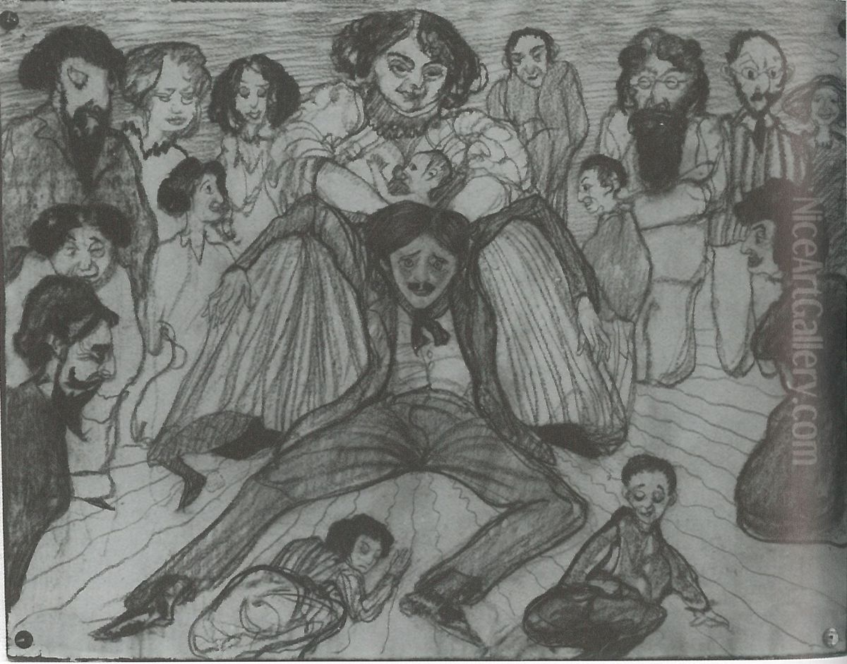 What happens when you marry a Jewess Oil Painting by Stanislaw Ignacy Witkiewicz (Witkacy)