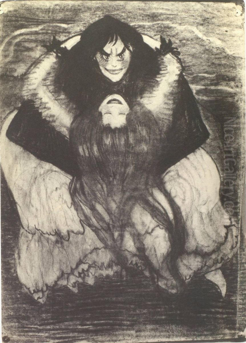 Lower depths Oil Painting by Stanislaw Ignacy Witkiewicz (Witkacy)