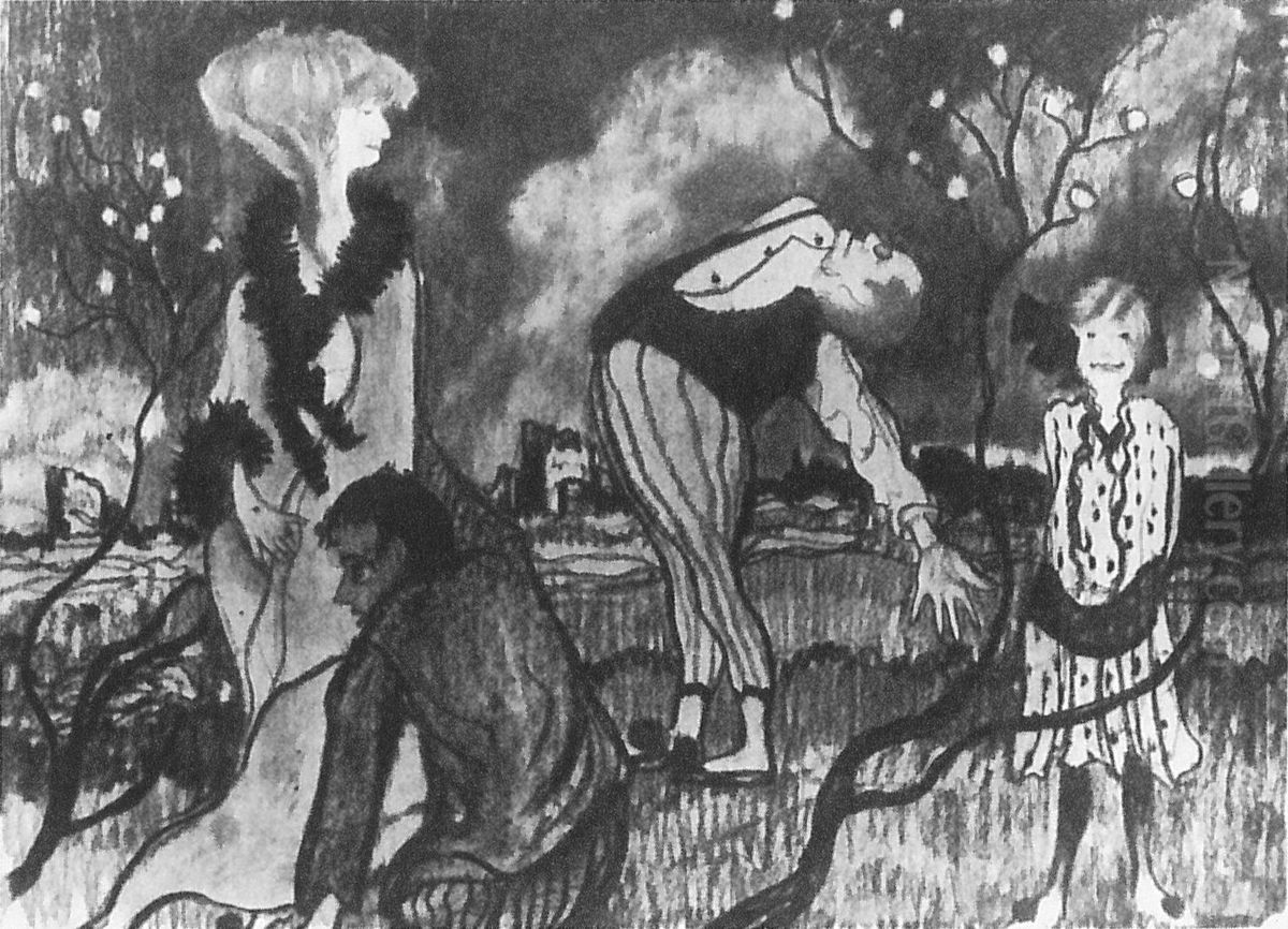 Gest kabotyna Oil Painting by Stanislaw Ignacy Witkiewicz (Witkacy)