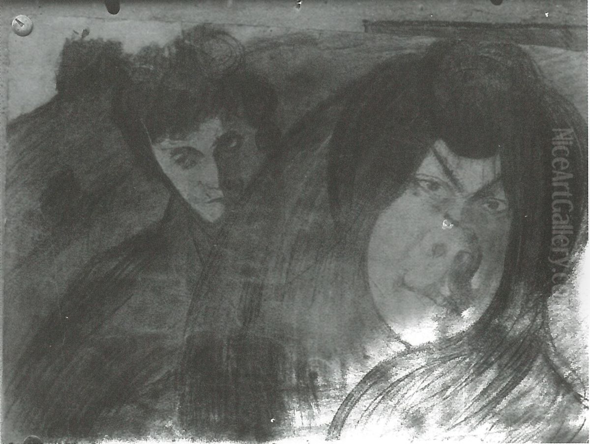 The artist and his wife Oil Painting by Stanislaw Ignacy Witkiewicz (Witkacy)