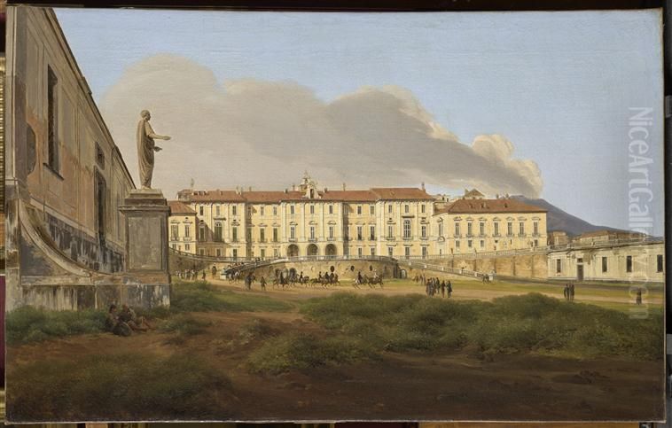 Vue de Naples Oil Painting by Josef Rebell