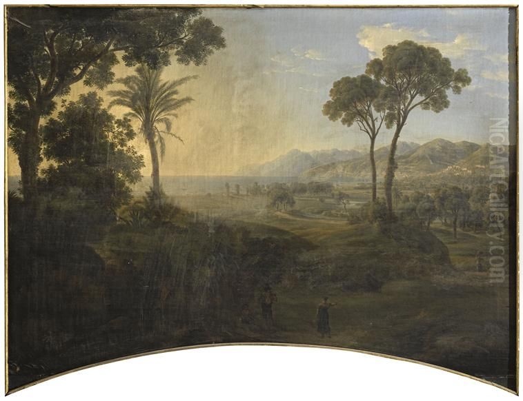 Vue de Baia Oil Painting by Josef Rebell